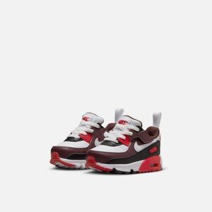 NIKE AIR MAX 90 EASYON Kids Sneakers - Red, Black, and White